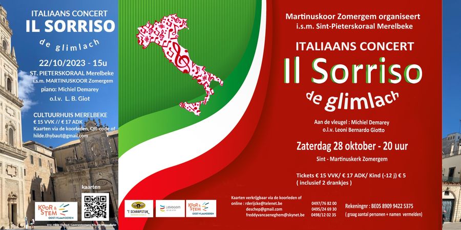 image - Double Concert Choral Italien 'Il Sorriso' 'le sourire'