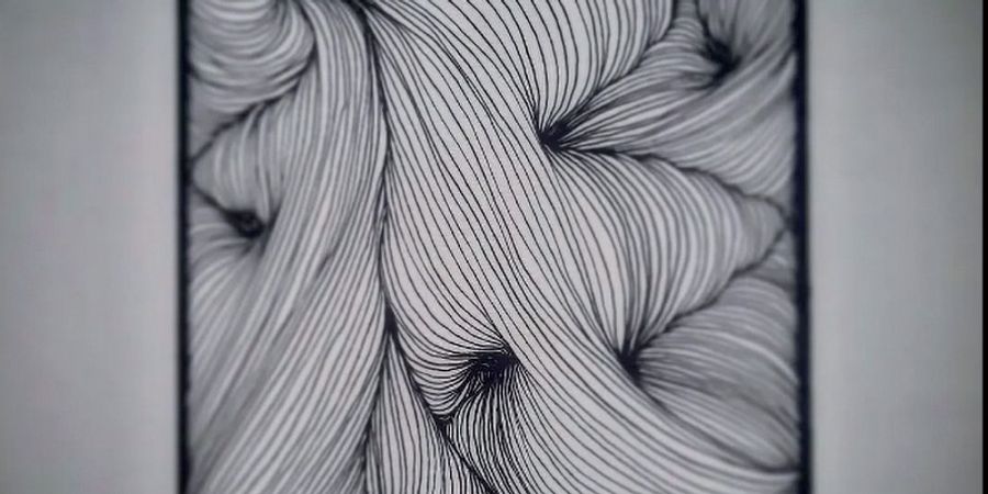 image - Jouer avec les lignes, dessin au feutre noir