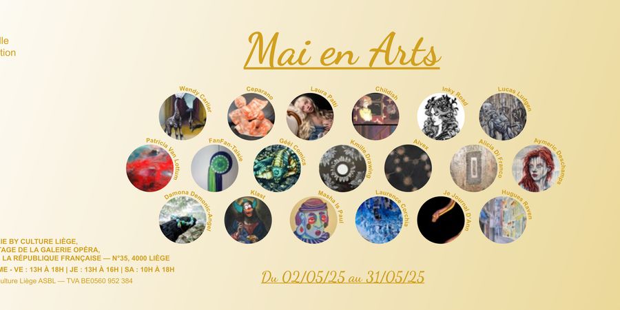 image - Nouvelle exposition & vernissage de Mai 2025 : «Exposition Mai en Arts»