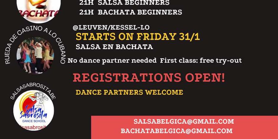 image - Salsa, Rueda de casino en bachata vanaf januari op maandag in Leuven