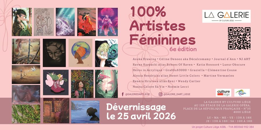 image - Dévernissage exposition d'avril 2026 : « 100% Artistes Féminines - 6e édition »