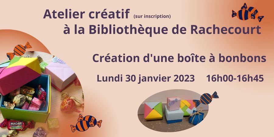 image - Atelier créatif à la bibliothèque de Rachecourt | La Boîte à Bonbons