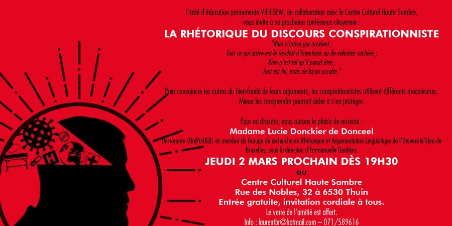 image - Conférence citoyenne : La rhétorique du discours conspirationniste 