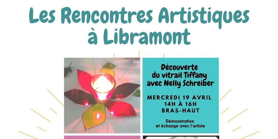 image - Rencontre artistique à Libramont Découverte du Vitrail Tiffany avec Nelly Schreiber