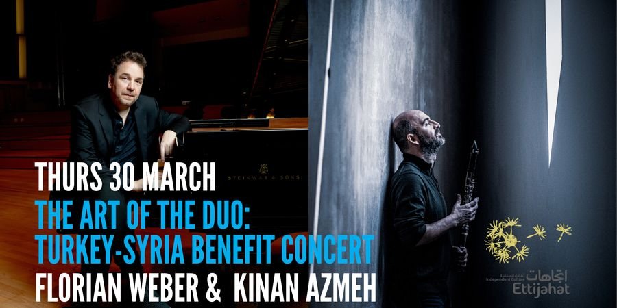 image - Turkije-Syrië aardbeving geldinzamelingsactie: Kinan Azmeh & Florian Weber in concert