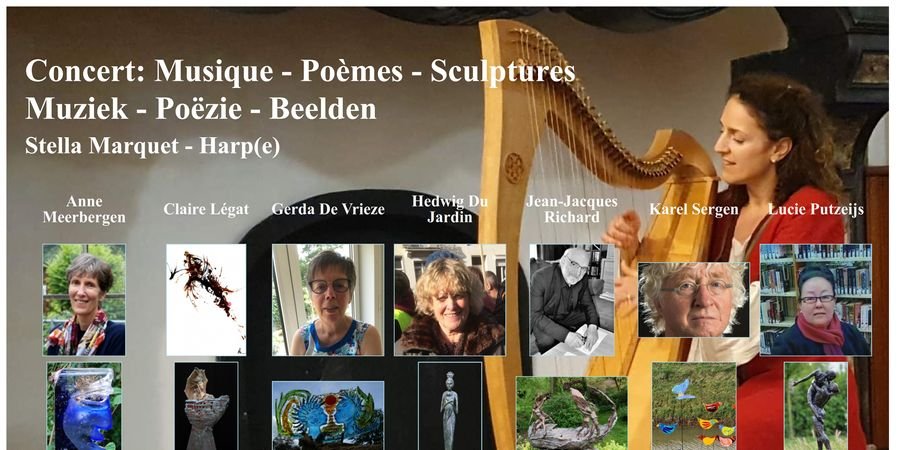 image - Concert met harpmuziek, gedichten en beeldhouwwerken