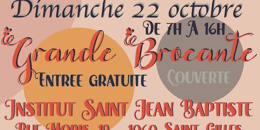 image - Grande Brocante couverte le dimanche 22 octobre à 1060 Saint-Gilles de 7h à 16h