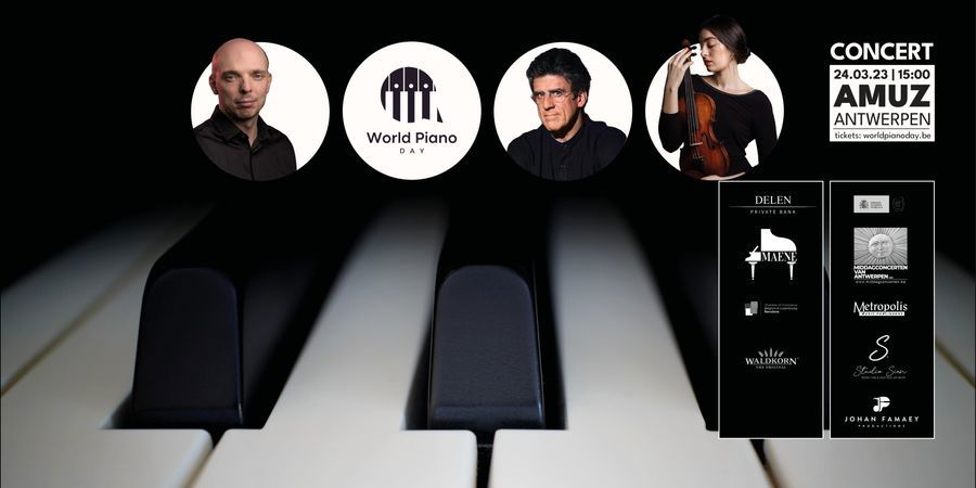image - World Piano Day Concert - Dirk Brossé - Johan Famaey - Marina Martín Maldonado