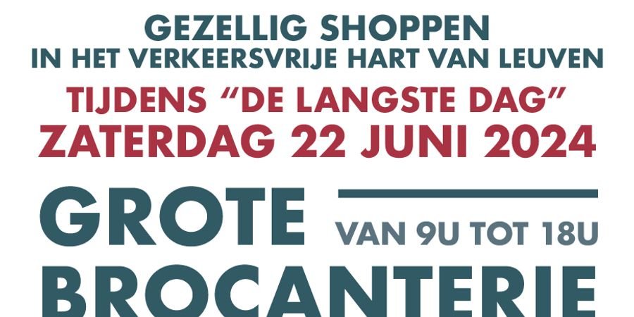 image - Grote Brocanterie van De Langste Dag + Kindermarkt - Leuven