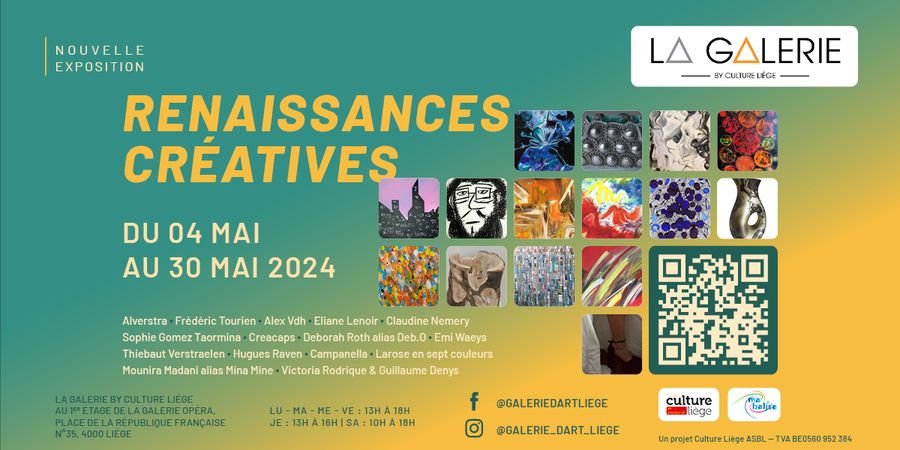 image - Nouvelle exposition & vernissage de Mai 2024 : Renaissances Créatives