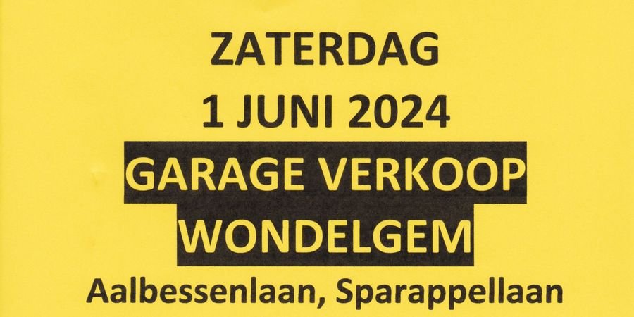 image - Garageverkoop Wondelgem Zaterdag 1 juni 2024