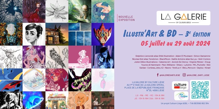 image - Nouvelle exposition & vernissage de juillet-août 2024 : Illustr'Art & BD - 3e édition