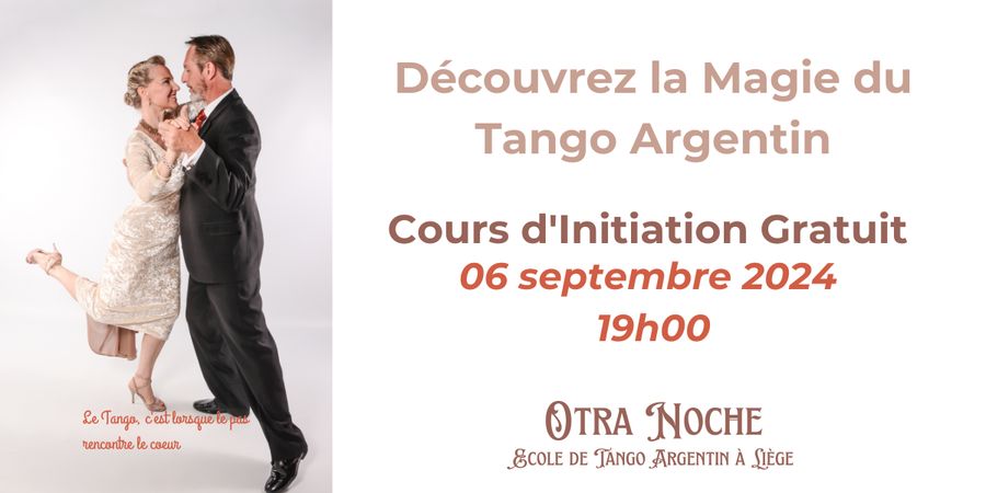 image - Découvrez la Magie du Tango Argentin : Cours d'Initiation Gratuit