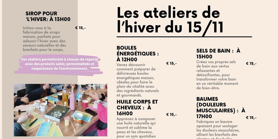 image - Les ateliers herboristes de l'hiver .