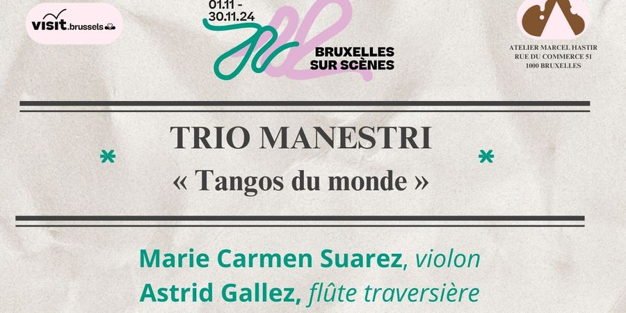 image - BxlSurScènes – Trio Manestri- violon, flûte traversière, piano « Tangos du monde »