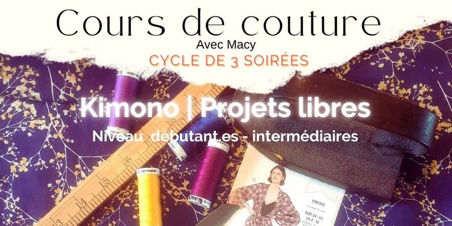 image - Cours de couture | Cycle de 3 soirées | Kimono et/ou projets libres