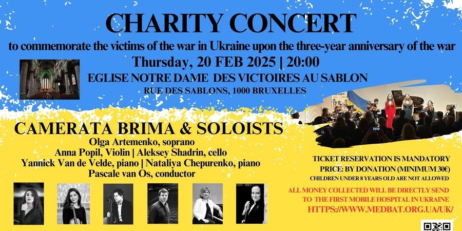 image - CONCERT DE CHARITE DE MUSIQUE CLASSIQUE - l'Ukraine - troisième anniversaire de la guerre