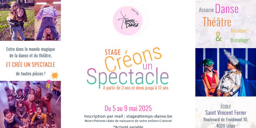 image - STAGE ENFANT « CRÉONS UN SPECTACLE » DANSE & THÉÂTRE