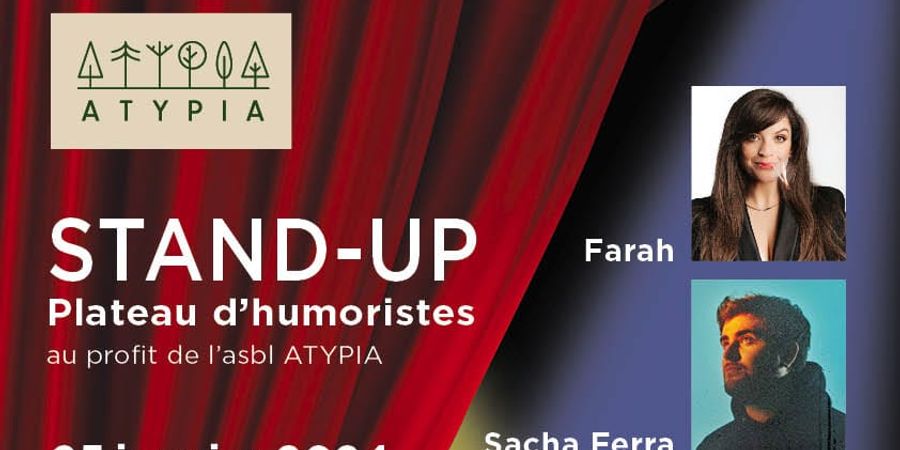 image - Stand-up : Plateau d'humoristes au profit de l'ASBL ATYPIA