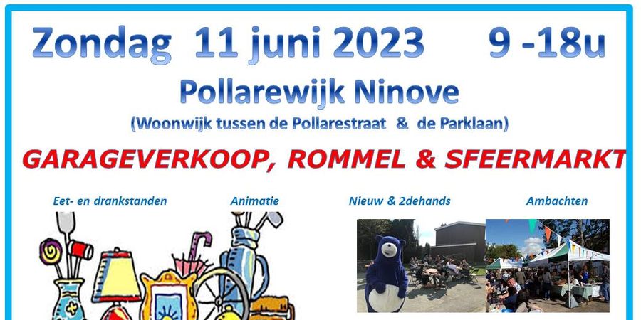 image - Sfeermarkt Garageverkoop & Rommelmarkt Pollarewijk Ninove