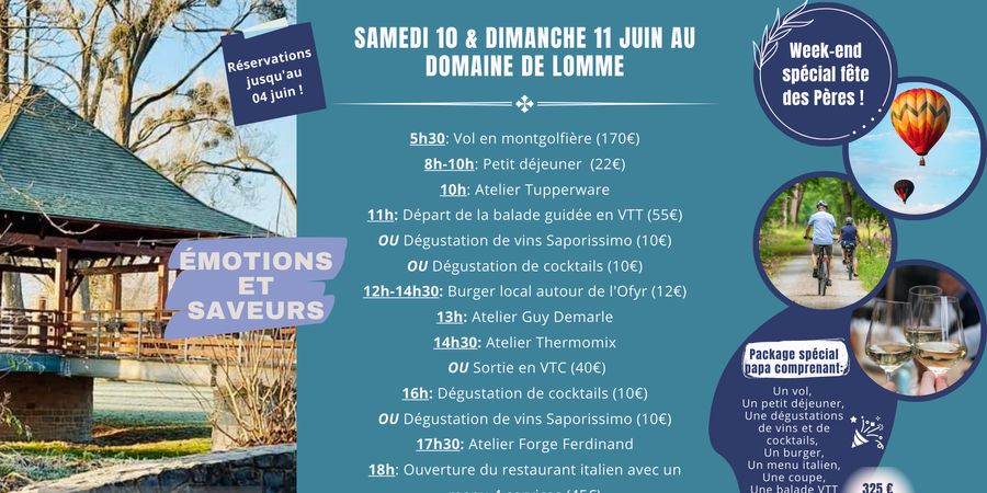image - Emotions et Saveurs - Weekend fête des Pères