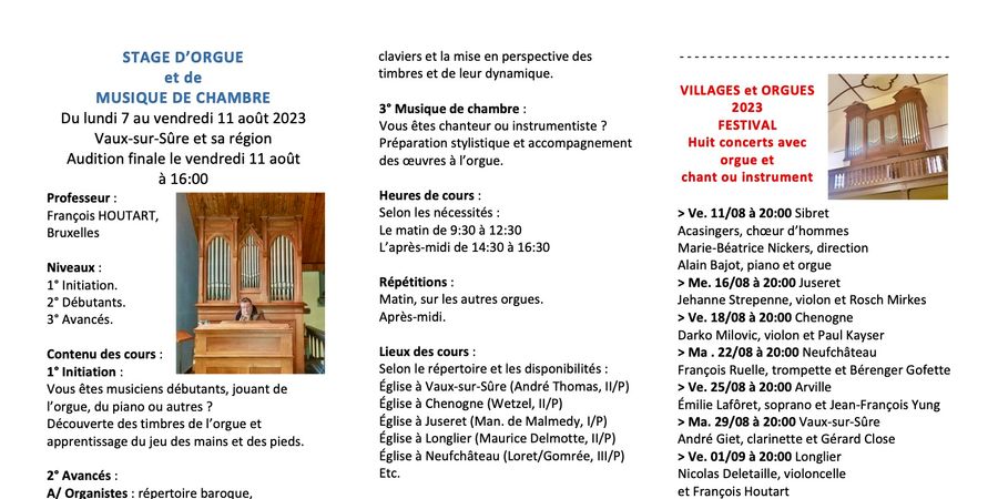 image - Stage d'orgue et de musique de chambre
