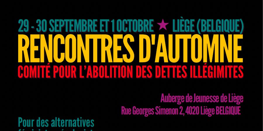 image - Rencontres d'automne du CADTM : Des Suds au Nord, la dette au carrefour des luttes