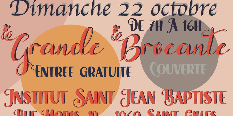 image - Grande Brocante couverte le dimanche 22 octobre à 1060 Saint-Gilles de 7h à 16h