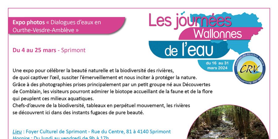 image - Expo photos « Dialogues d’eaux en Ourthe-Vesdre-Amblève »