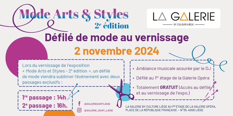 image - Évènement Défilé de mode lors l'exposition : Mode Arts & Styles - 2e Edition