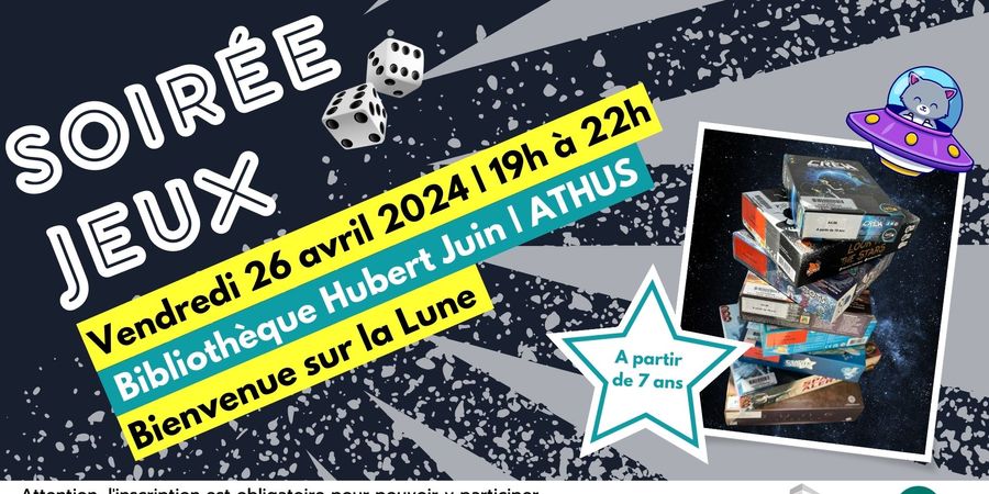 image - Soirée jeux à la bibliothèque d'Athus | Bienvenue sur la Lune