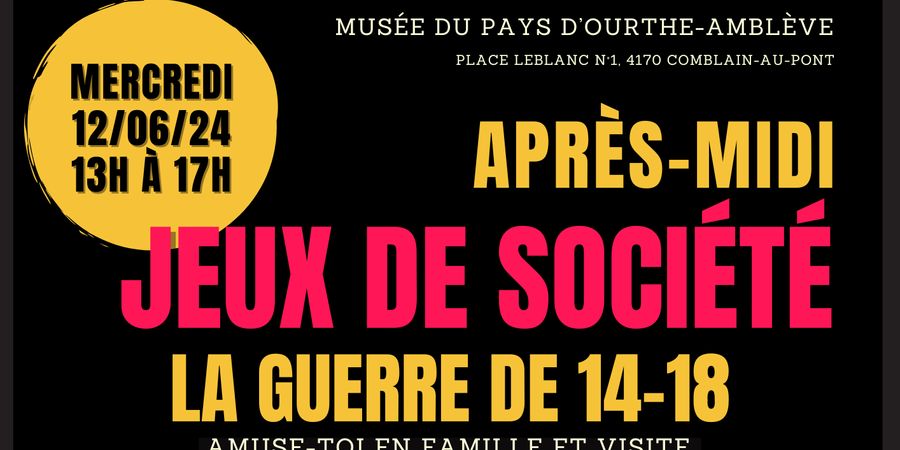 image - Mercredi Jeux au Musée : l'époque 14-18