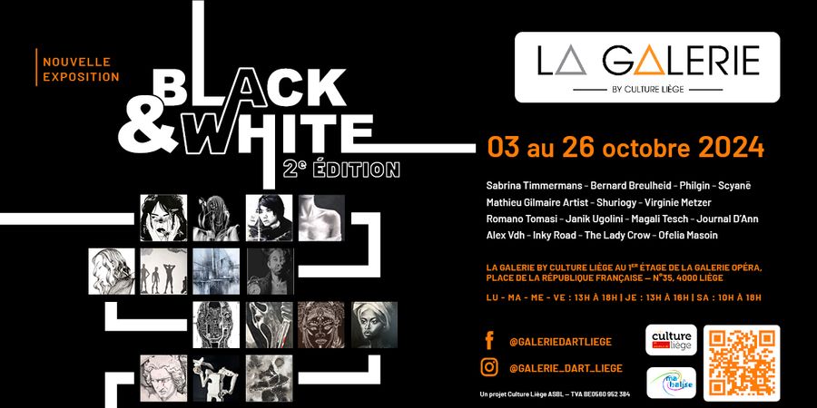 image - Nouvelle exposition & vernissage de octobre 2024 : Black & White - 2e édition