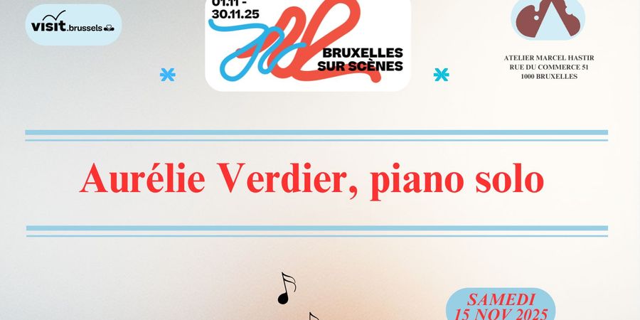 image - BxlSurScènes – Aurélie Verdier, piano solo: “De stof van onze dromen” – werken van Schumann, Debussy