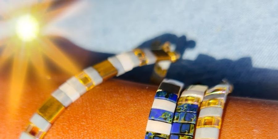 image - Création de bijoux en perles japonaises - Bracelets Tila et boucles d'oreilles