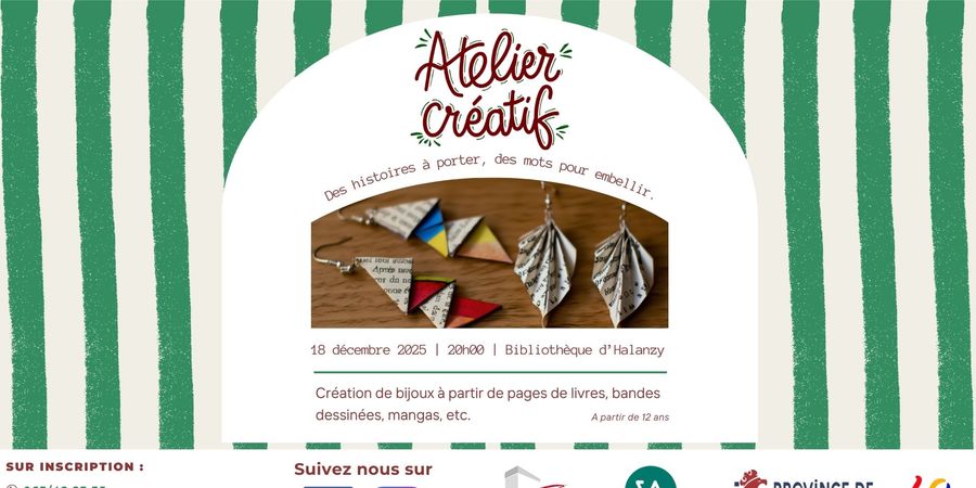 image - Atelier créatif à la bibliothèque d'Halanzy | Bijoux en papier