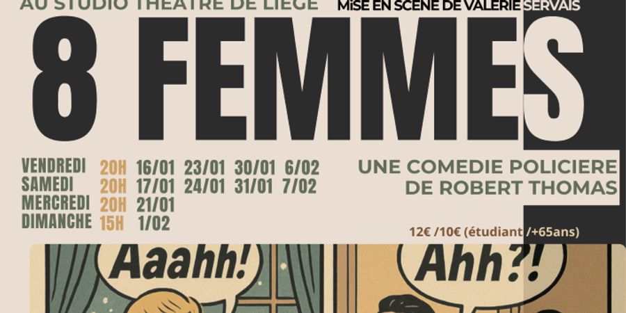 image - Huit Femmes de Robert Thomas au Studio Théâtre de Liège