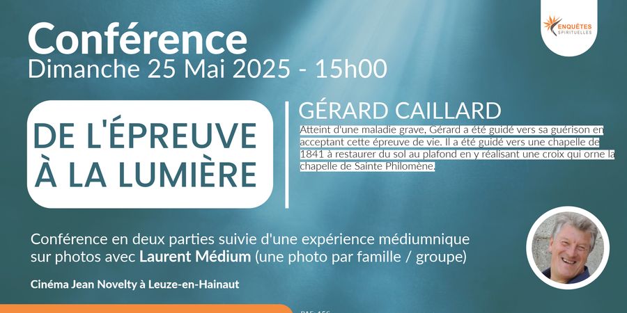 image - Conférence : De l'épreuve à la lumière