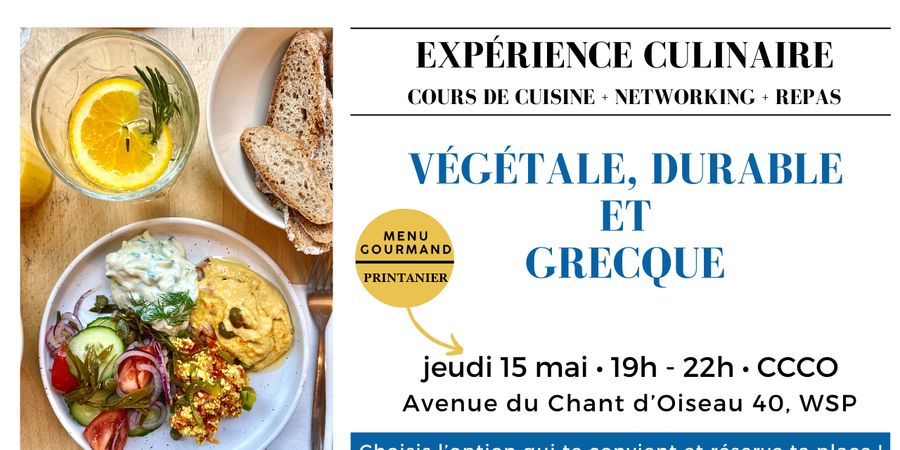 image - Expérience culinaire végétale, durable et grecque - Menu gourmand printanier
