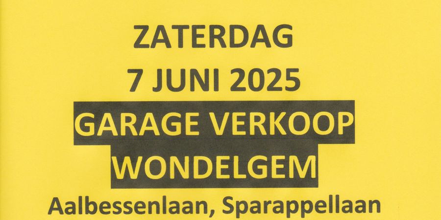 image - Garageverkoop Wondelgem zaterdag 7 juni 2025