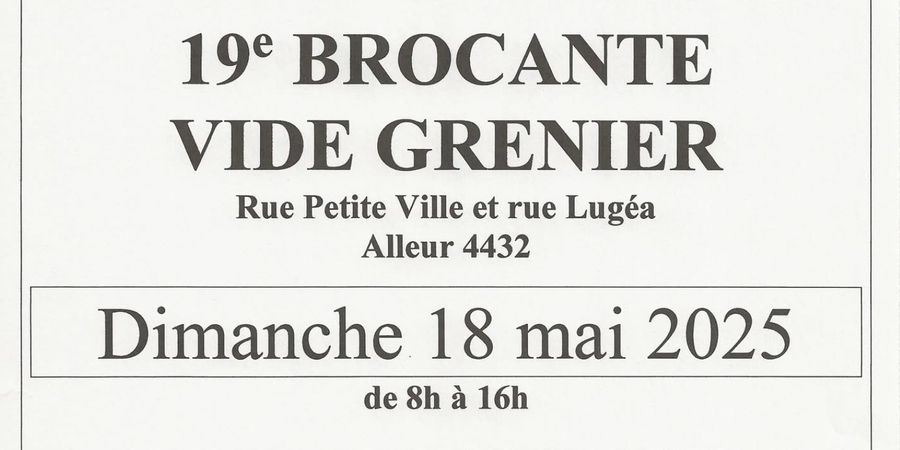 image - 19e Brocante Petite Ville et Lugéa Alleur