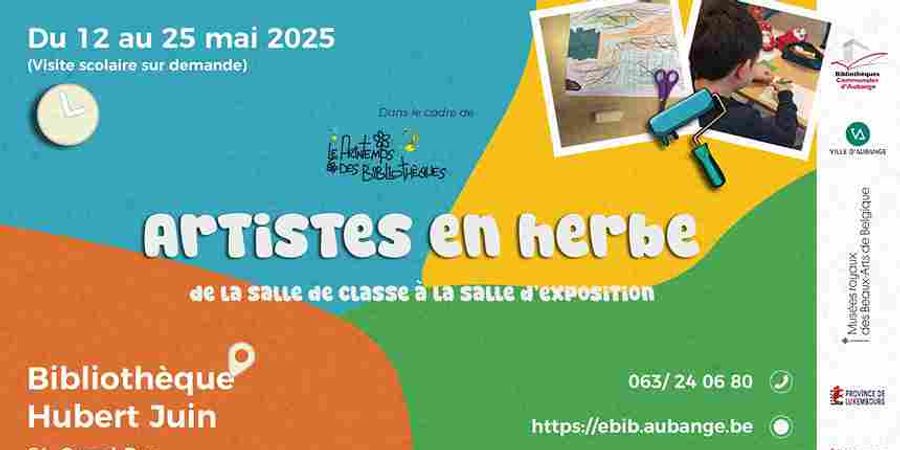 image - Exposition à la bibliothèque d'Athus | Artistes en herbe, de la salle de classe à la salle d'exposit