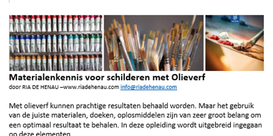 image - Workshop materialenkennis voor schilderen met olieverf.