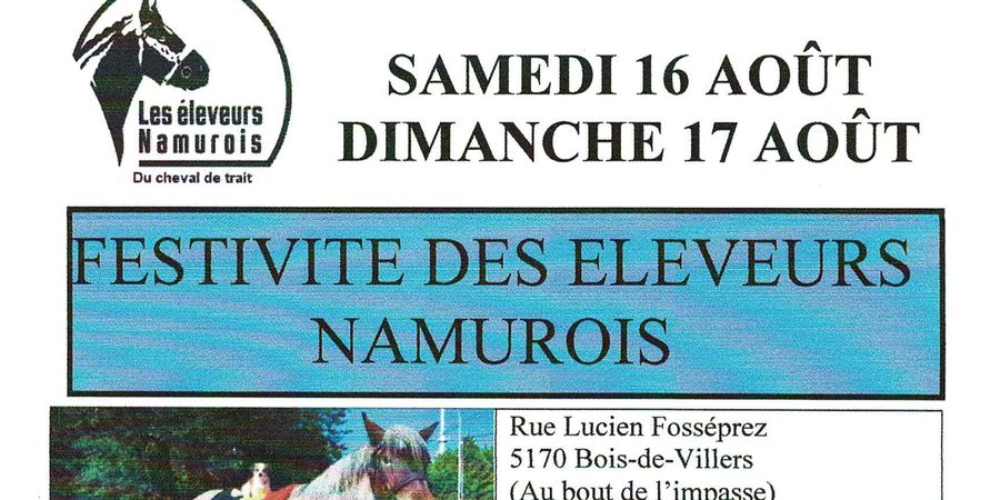 image - Festivité des Eleveurs Namurois - démonstrations chevalines et canines et marché artisanal