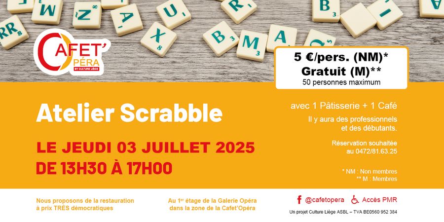 image - Atelier Scrabble de la Cafet' Opera