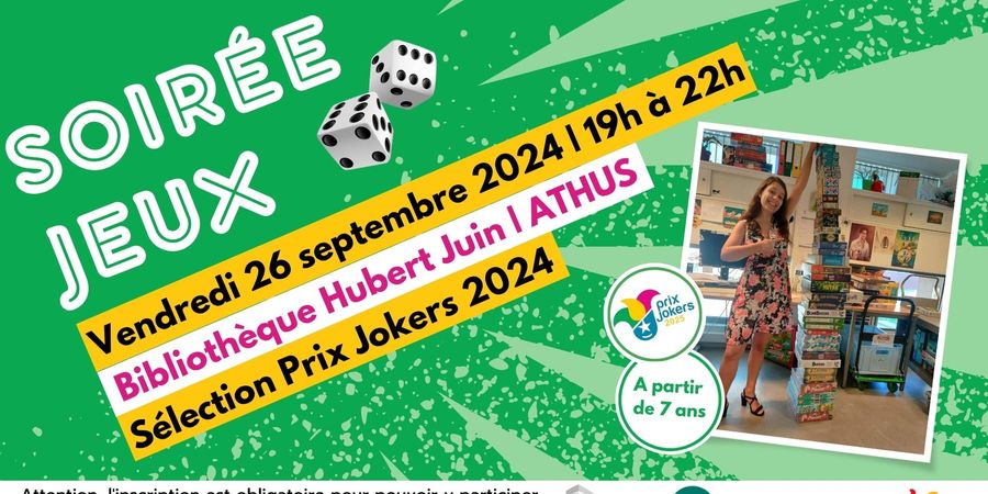 image - Soirée jeux à la bibliothèque d'Athus | Prix Jokers 2025