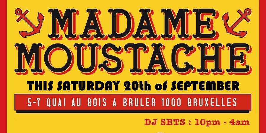 image - INTERNATIONAL PARTY - MADAME MOUSTACHE | 80's 90's 2000's - Powered By Just A Night