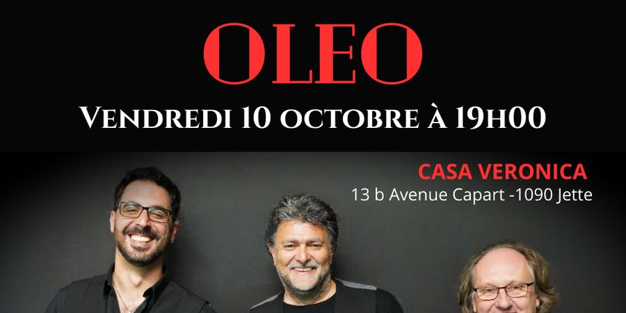 image - OLEO Trio (Flamenco/Jazz) en concert le 10 octobre 2025 à Casa Veronica (Jette)