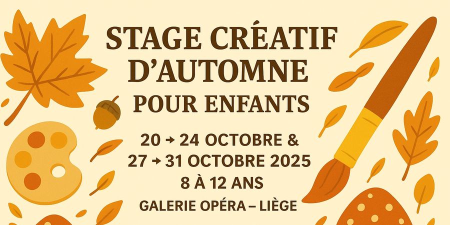 image - Ateliers créatifs pour enfants de 8 à 12 ans) : Stage créatif d’automne à la Galerie d'Art Liège