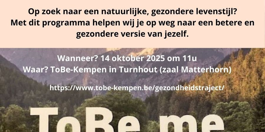 image - Gratis Infosessie Gezondheidstraject ToBe-Kempen